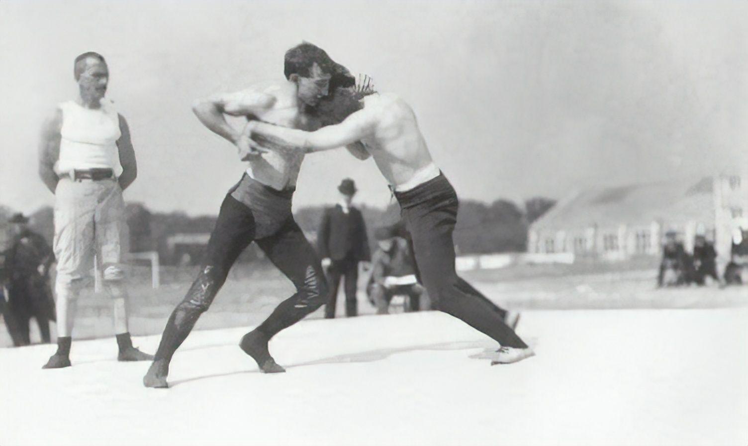Freestyle Wrestling at the 1904 Summer Olympics in St. Louis. Credit: Author Unknown.