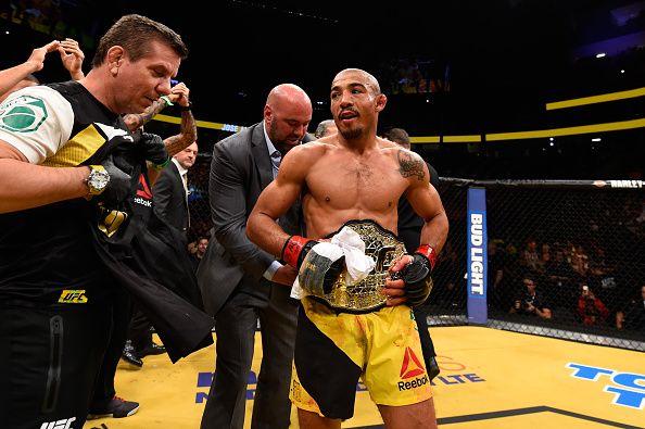 Jose Aldo def. Frankie Edgar for the Interim UFC Featherweight title at UFC 200. Credit: Zuffa LLC.