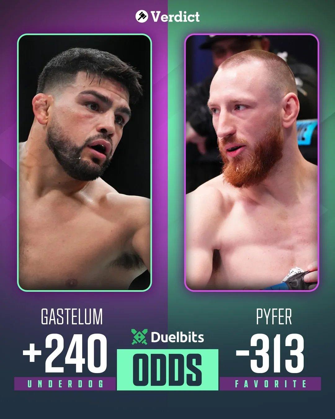 Kelvin Gastelum is a moderate underdog against Joe Pyfer this weekend (Odds via Duelbits)