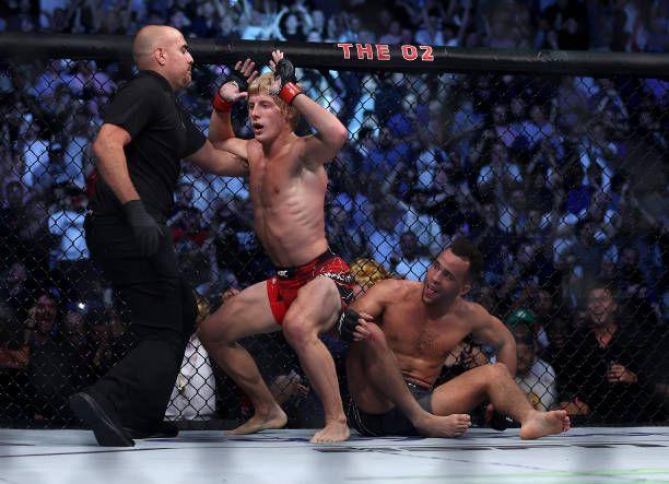 Paddy Pimblett celebrating after defeating Jordan Leavitt. Credits to: Julian Finney-Zuffa LLC.