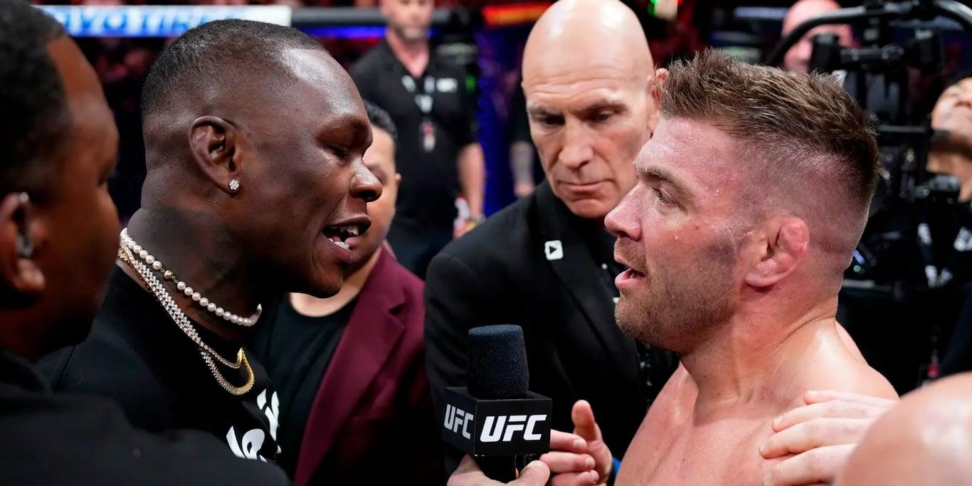 Dricus du Plessis and Israel Adesanya face off at UFC 290. Credits to: AP Photo.