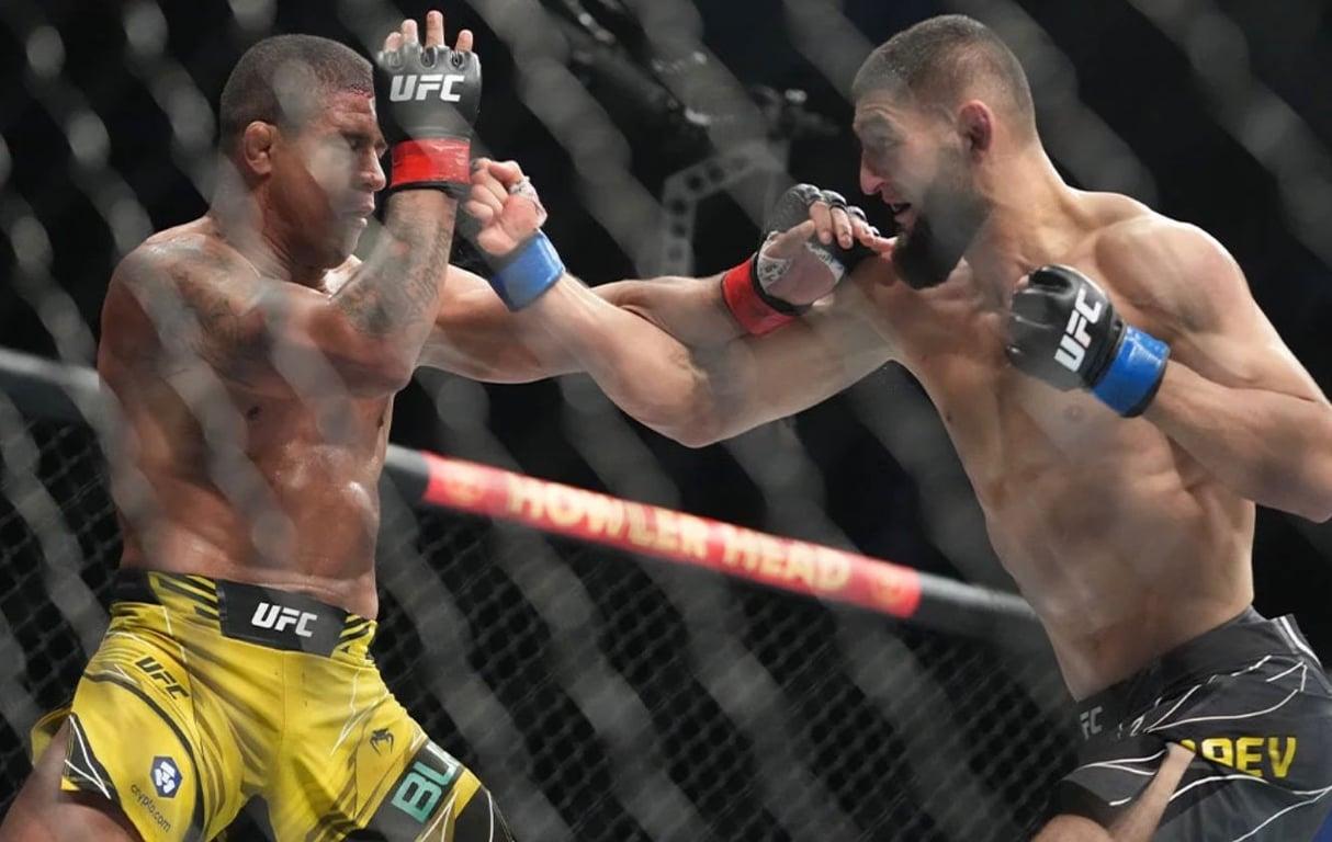 Khamzat Chimaev and Gilbert Burns go to war. Credits to: David Yeazell-USA TODAY sports