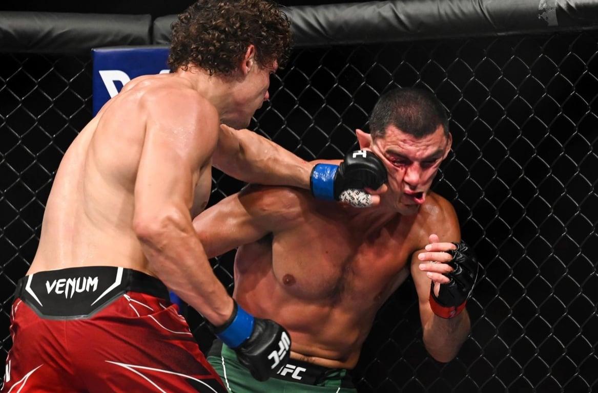 Roman Kopylov knocks out Alessio Di Chirico in round 3. Credits to: Per Haljestam USA-TODAY Sports