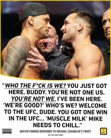 Dustin Poirier has strong words for Michael Chandler 😳