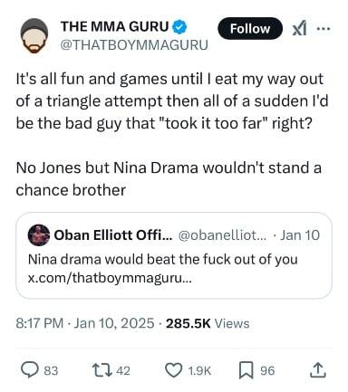 MMA GURU is wildin on twitter
