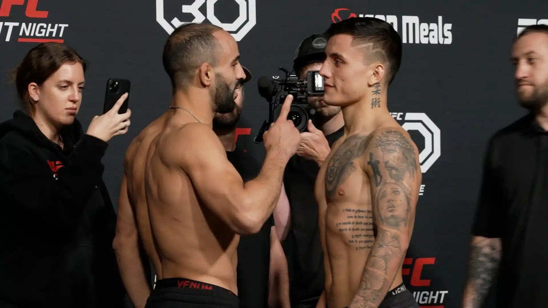 Ottman Azaitar faces off against Francisco Prado. Photo by NY Fights.