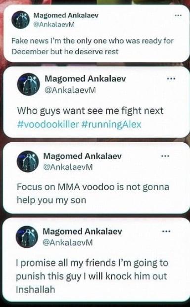 Ankalaev says Alex Pereira wasn’t ready for him. 