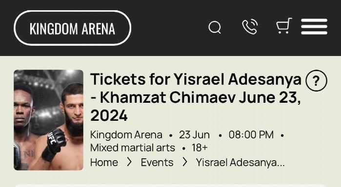 Saudi Arabia is advertising Israel Adesanya vs. Khamzat Chimaev for the UFC event in June (False report)