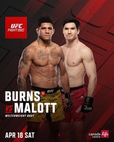Burns vs. Malott official for UFC Winnipeg