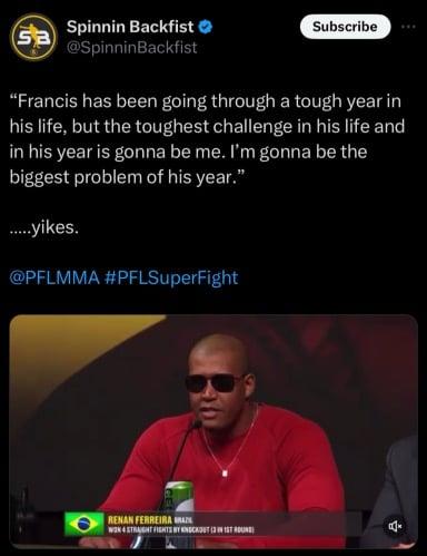 Did Ronan Ferreira take it too far with Francis Ngannou? 