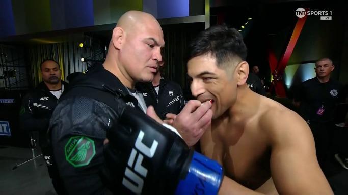Cain Velasquez at the UFC Apex cornering Gabriel Benítez.