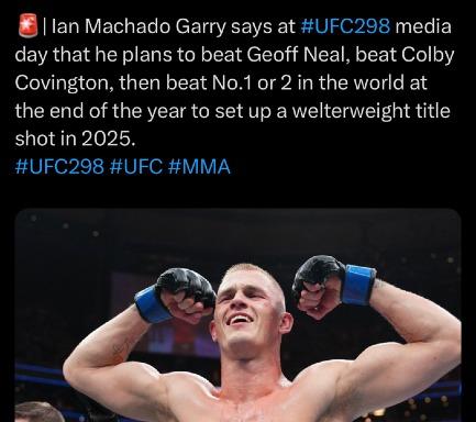 Ian Garry lays out his plans for the rest of 2024