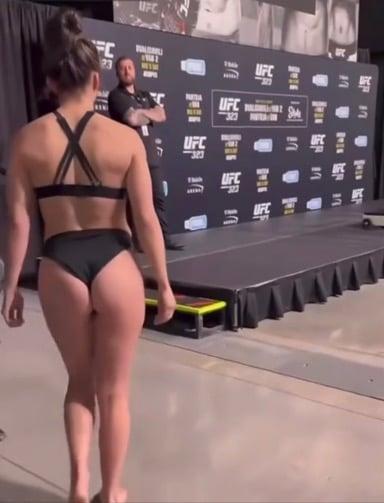 Maycee Barber just before official weigh ins 