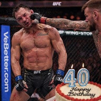 Everyone’s favourite speed bag , 2-5 in the UFC,  #13 ranked Micheal Chandler turns the big 40 today ! HBD 🥳 “ Iron “ 