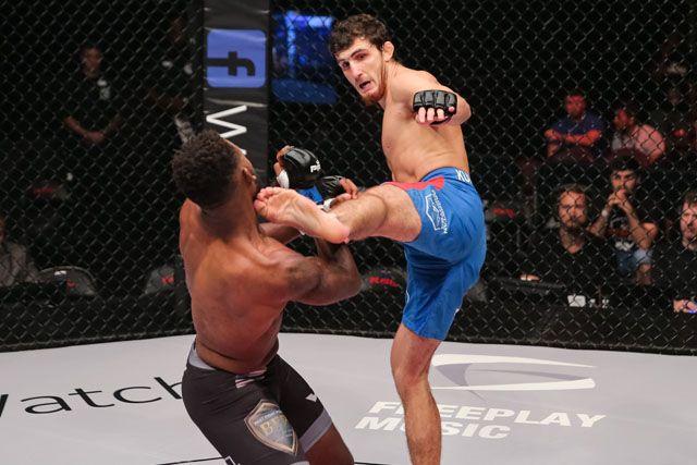 Ramazan Kuramagomedov is one of Umalatov's favorite fighters to train with. Kuramagomedov has fought for PFL, Eagle FC, Dana White's Contender Series, and was scheduled to fight in the UFC before a sickness pushed him out of the spot. He makes his Bellator debut this weekend. Photo by PFL.