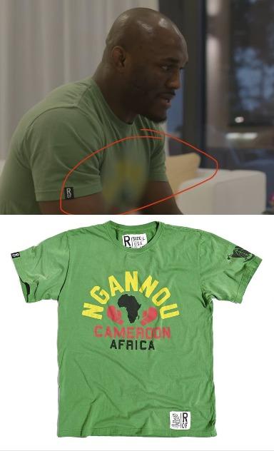 UFC Embedded blurred out a Francis Ngannou t-shirt that Kamaru Usman was wearing.