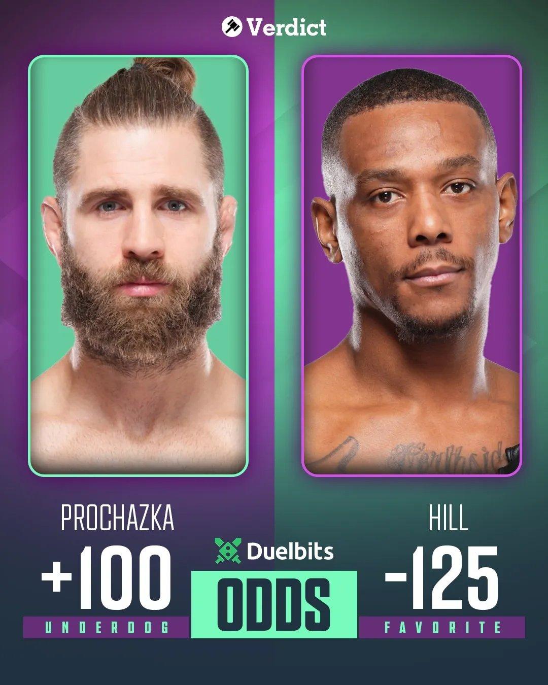 Jiri Prochazka is the underdog against Jamahal Hill (Odds via Duelbits)