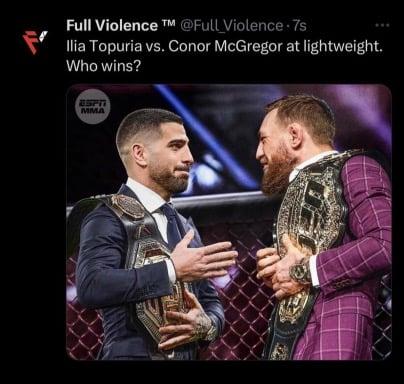 Prime Conor McGregor Vs Current Ilia Topuria. Who wins? 