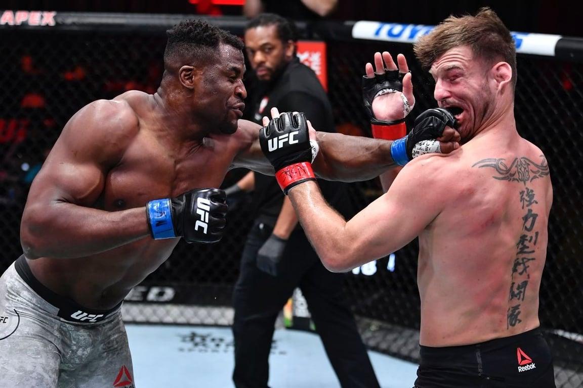 Francis Ngannou displays his evolution against Stipe Miocic. Credits to: Zuffa LLC.