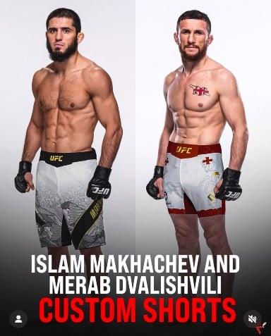 Islam and Merab’s custom shorts for UFC 311