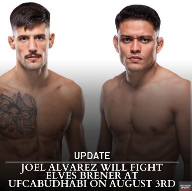 Joel Alvarez vs. Elves Brener set for Aug. 3rd