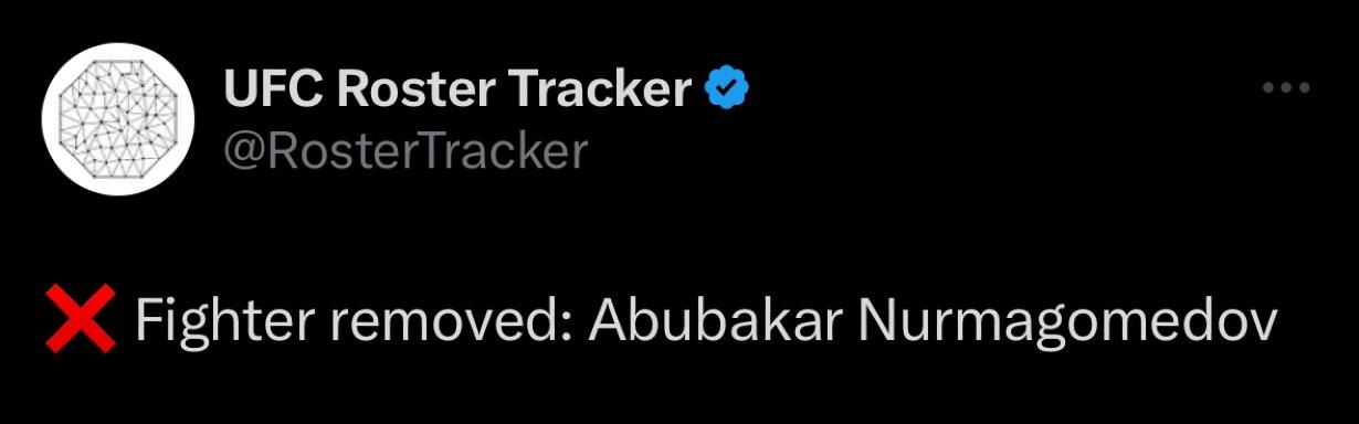 Abubakar Nurmagomedov removed from the UFC roster