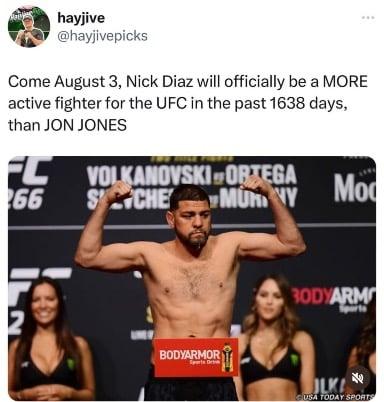 Nick Diaz is MORE active than Jon Jones in last 4 years?!