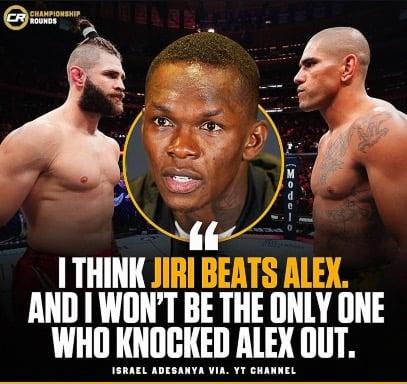 Izzy believes that Jiri Prochazka will KO Alex Pereira. 