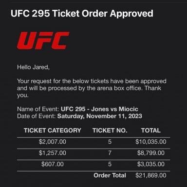 Jared Gordon paid almost $22,000 for UFC 295 tickets. 