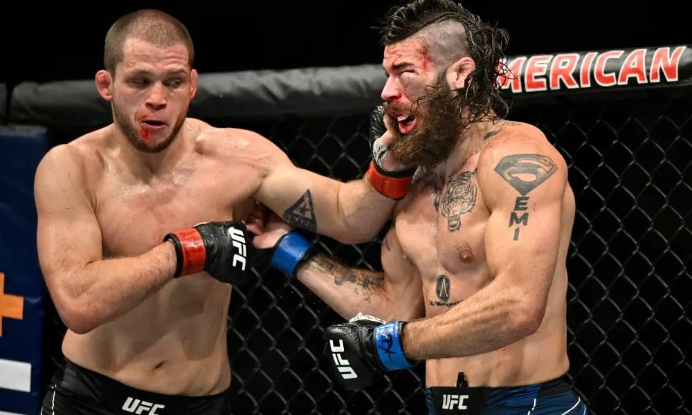 Alex Morono in his win against Matthew Semelsberger. Photo by MMAJunkie.