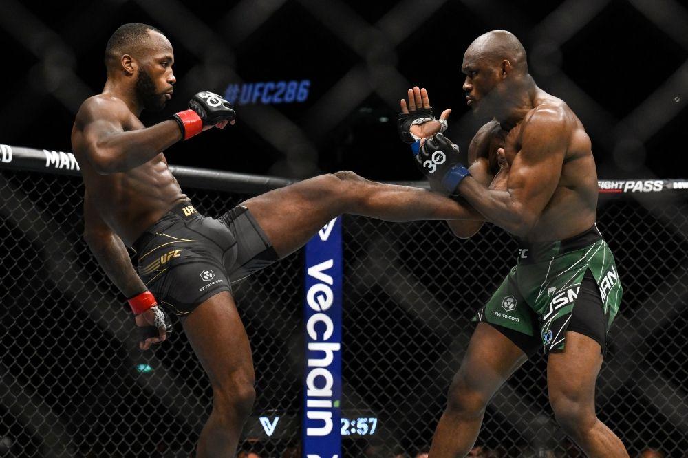 Leon Edwards at UFC 286 defending his Welterweight Championship vs. Kamaru Usman. Credits to: Haljestam - USA TODAY Sports.