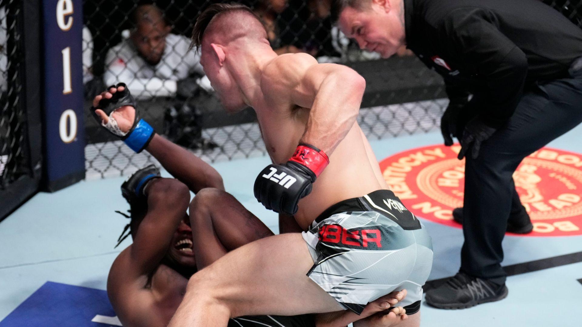 Drew Dober completed an epic comeback to beat Terrance McKinney in the first round of this fight. Photo by ESPN.