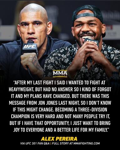 Alex Pereira discusses a potential fight against Jon Jones