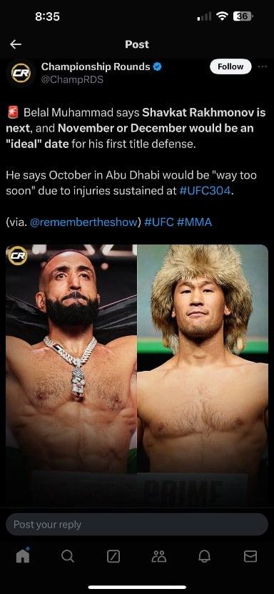 Belal Muhammad says Shavkat Rakhmonov is next, and November or December would be ideal (Via his pod)