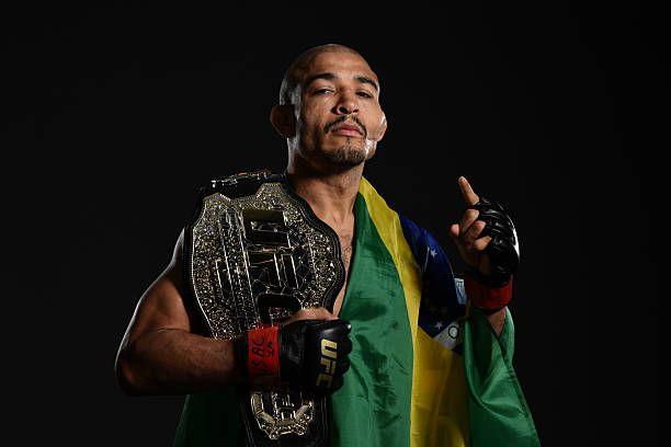 Jose Aldo with his championship belt. Photo by Mike Roach, Zuffa LLC.