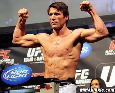 Chael Sonnen flexes the biggest arms in West Linn Oregon. Credits to: Zuffa LLC.