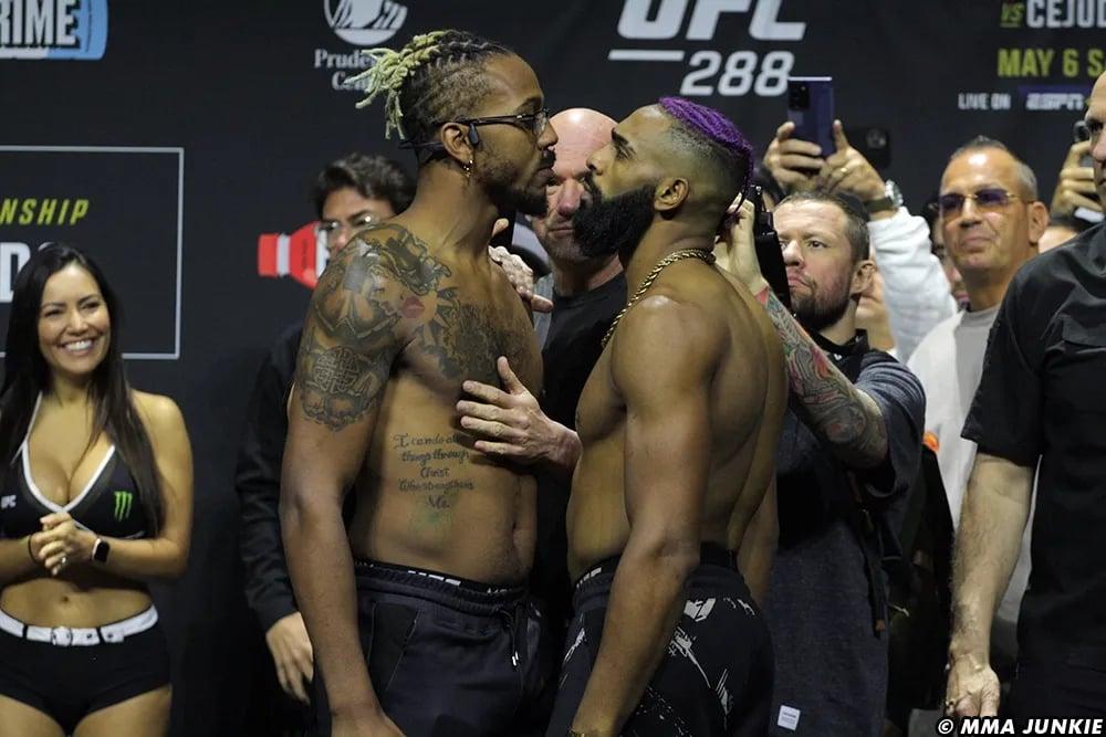 Joseph Holmes and Claudio Ribeiro face off. Photo by MMAJunkie.