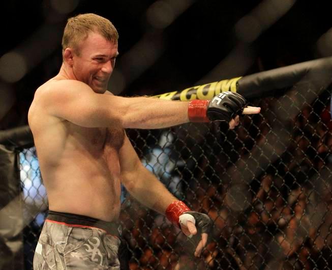 Matt Hughes points in victory. Credits to: Zuffa LLC