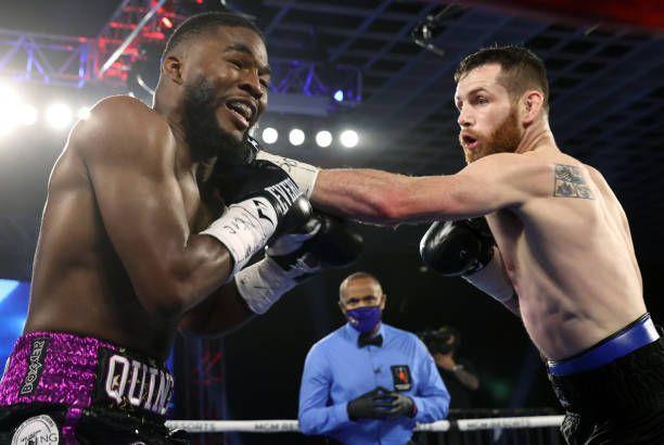 Clay Collard landing a jab against Quincy LaVallais. Credits to: Mikey Williams/Top Rank Inc-Getty Images.