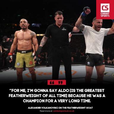 Alex Volkanovski considers Jose Aldo the greatest Featherweight of all time