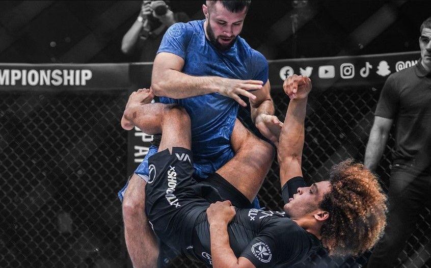 Kade Ruotolo defeats Uali Kurzhev. Credits to: ONE Championship