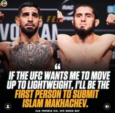 Topuria claims he’ll be the first person to submit Islam. 