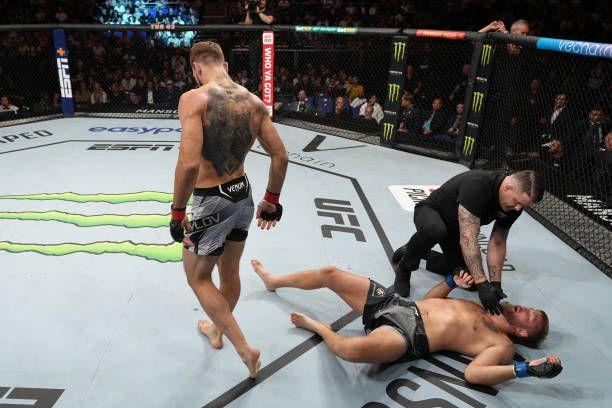 Nikita Krylov walking away after KO win over Alexander Gustafsson. Credits to: Jeff Bottari-Zuffa LLC.