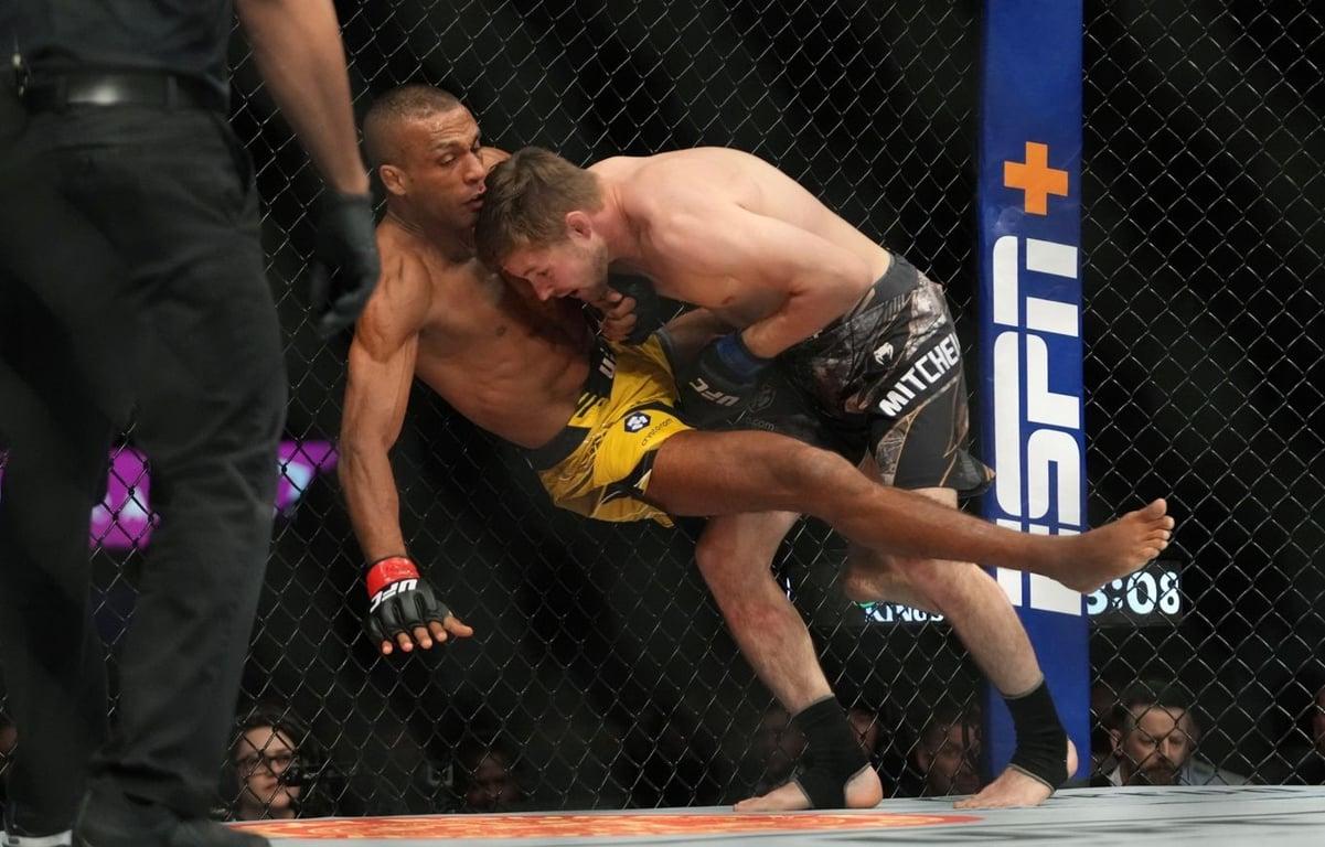 Bryce Mitchell picks up a massive win over Edson Barboza. Credits to: Stephen R. Sylvanie-USA TODAY Sports