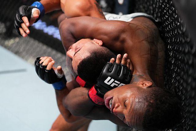 Terrance McKinney chokes out Erick Gonzalez. Credit to: Sherdog