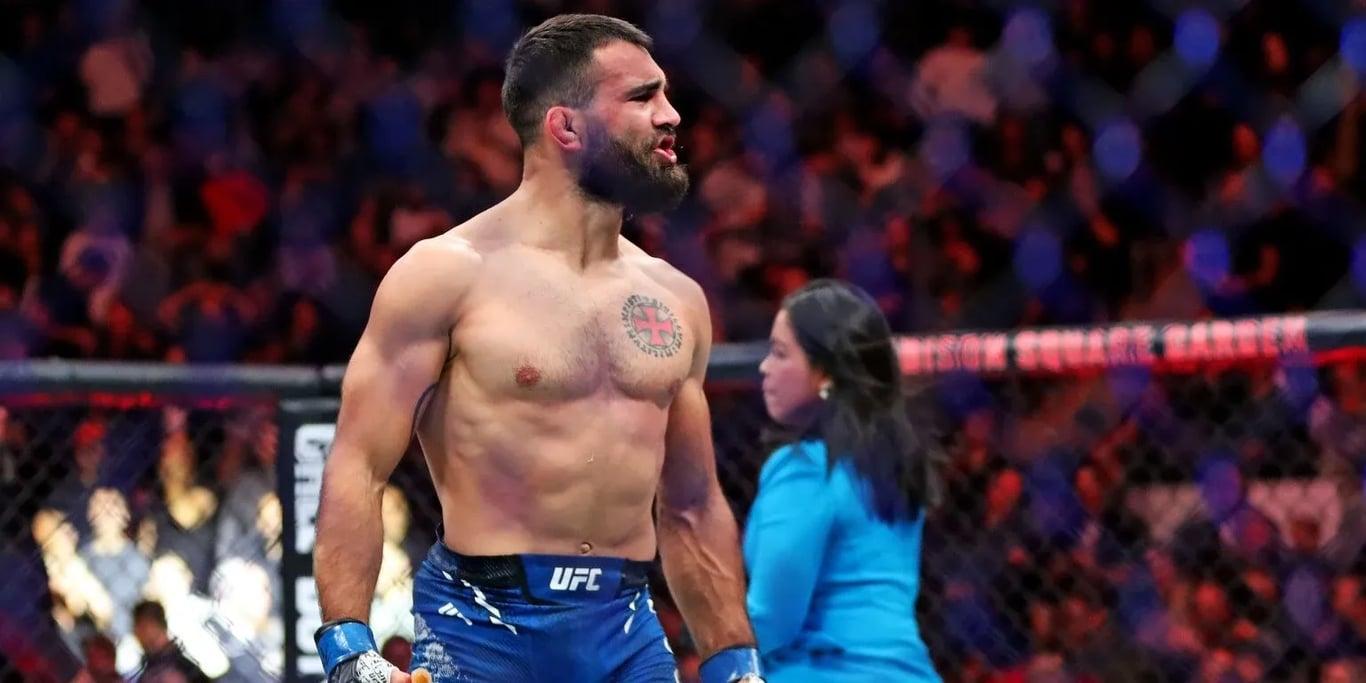 Benoit Saint-Denis after KOing Matt Frevola at UFC 295. Credits to: Wendell Cruz - USA TODAY Sports.