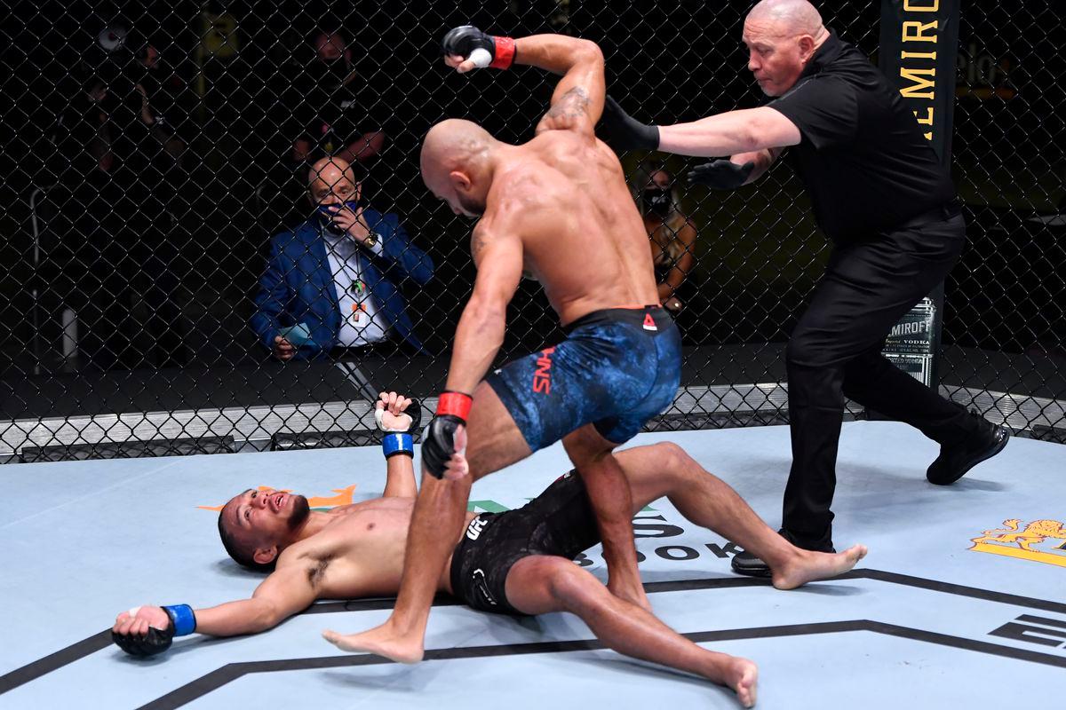 Miles Johns finishes off Kevin Natividad with ground and pound. Credit: MMA Fighting.