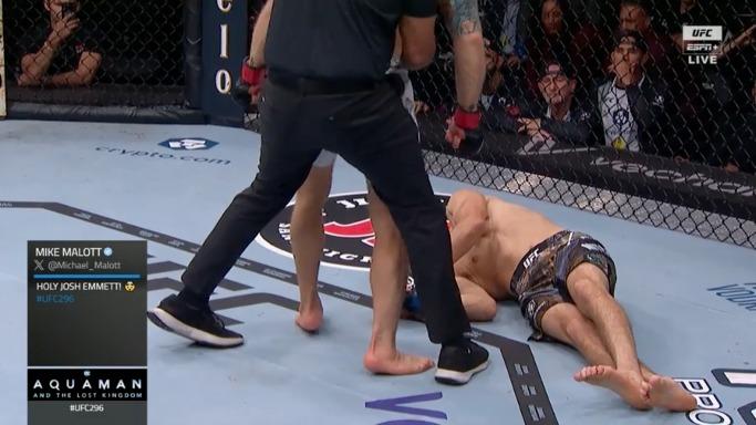 Josh Emmett flat lined Bryce Mitchell with a one punch KO