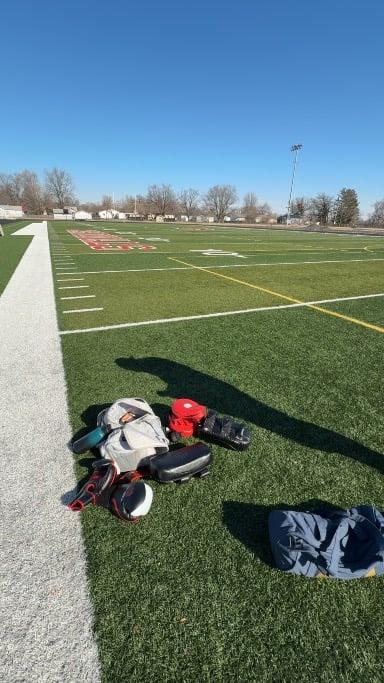 Took advantage of this nicer weather, with a run and some pad work 👊🏻