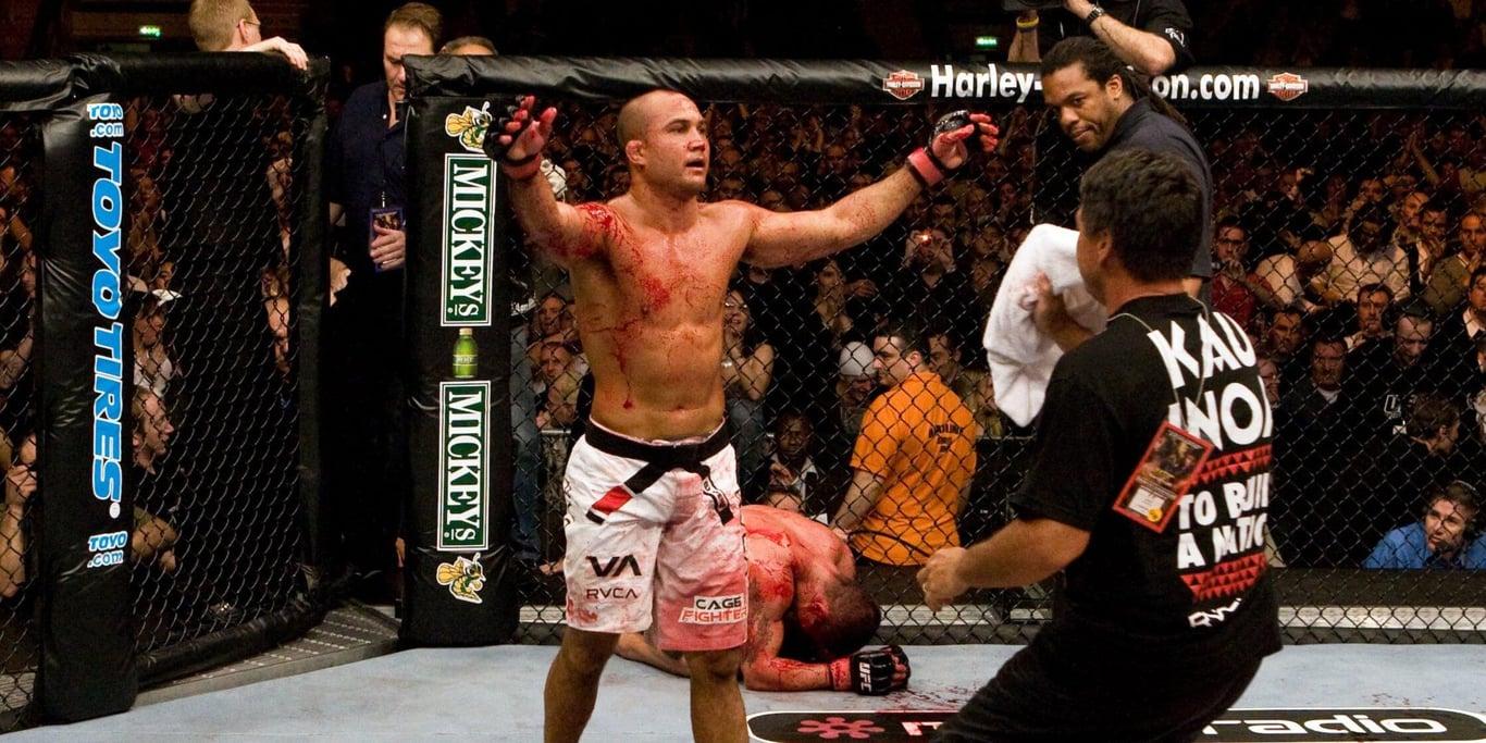 B.J. Penn after submitting Joe Stevenson. Credits to: Josh Hedges - Zuffa LLC.
